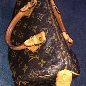 Louis Vuitton speedy 25 brown canvas satchel